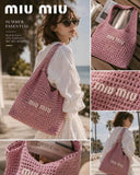 MiuMiu Summer Reads 櫻花粉編織贈品 Tote Bag✨ (22/8截 預計9月下旬)