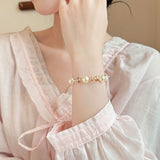 Golicc Pearl & Crystal Bracelet 香檳色水晶珍珠手鍊🎁配禮盒🎁 (1/7截 預計8月上旬)