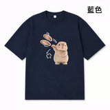 批發價-「不想再聽」脫去耳朵兔兔圖案男女裝寬鬆Tee🤍 (21/10截 預計11月中下旬)