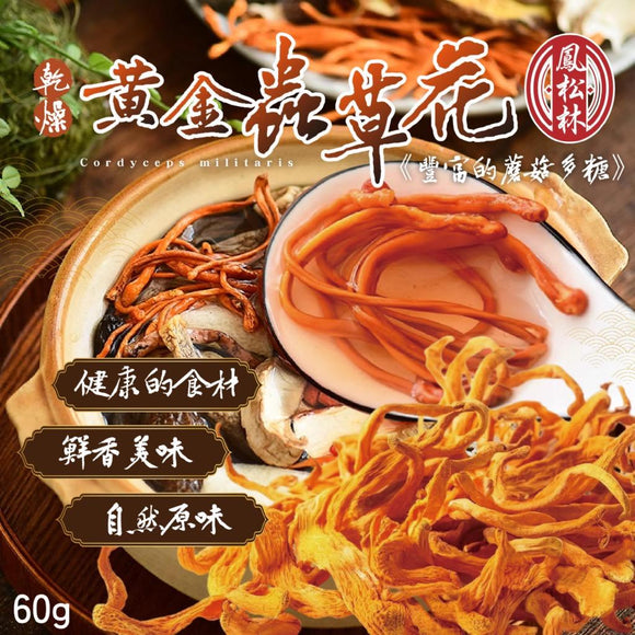 台灣鳳松林乾燥黃金蟲草花 60g (6/10截 預計12月下旬)
