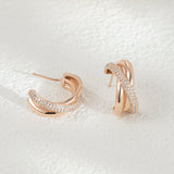 Folli Follie貴氣三環鋯石耳環 🎁附禮盒🎁 (24/11截 12月中旬)