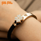 批發價-Folli Follie玫瑰金色閃石幸運四葉草編織手鐲🎁附禮盒🎁2025/11 (25/11截 12月中旬)