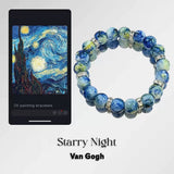 梵高風Starry Night星月夜油畫串珠手鍊 (2/8截 預計9月上旬)