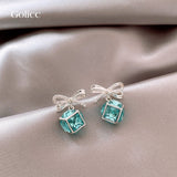 Golicc 冰藍閃石蝴蝶結耳環 🎁配禮盒🎁 (15/8截 預計9月中旬)