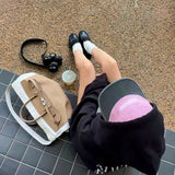 二次創作💯休閒百搭帆布拼Birkin手提/單肩袋 (17/8截 預計9月中下旬)