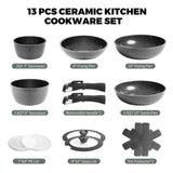 批發價-百年中華老字號張小泉 星石系列廚具套13件套黑柄 (3/3截 預計4月上旬)