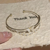 批發價- 韓國熱賣🇰🇷新款極光蝴蝶叠加珍珠閃石開口手鈪🎁配禮盒🎁 (8/3截 預計3月下旬)