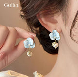 批發價-Golicc最新款藍花珍珠🪻耳環 🎁配禮盒🎁 (26/3截 預計4月下旬)