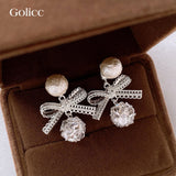 Golicc法式縷空Lace蝴蝶結🦋閃石耳環🎁配禮盒🎁 (6/7截 預計8月上中旬)